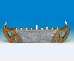 Stone & Pewter Menorah 