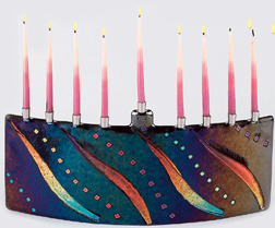 Tamara Baskin Fused Glass Menorah