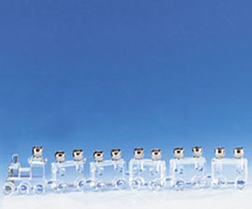 Train Crystal Glass Menorah